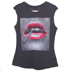Smoking Red Lips Soft T-Shirt